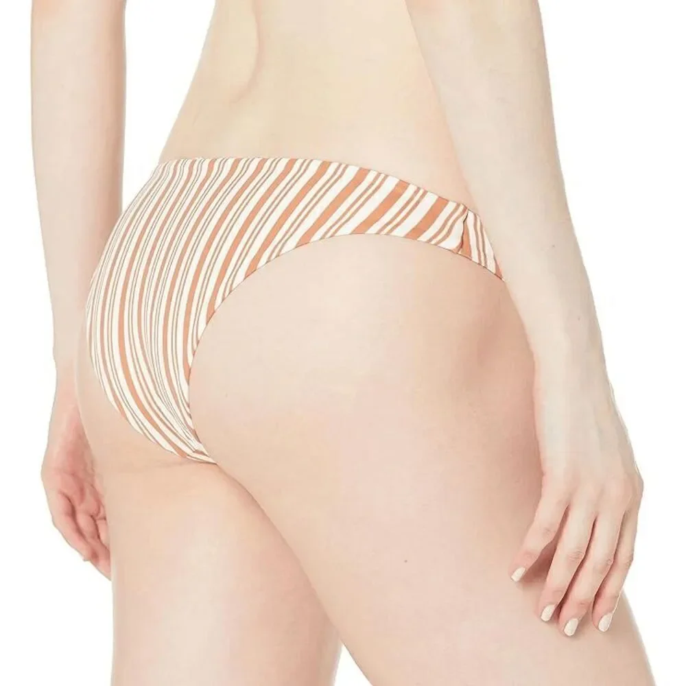 RVCA Tan Striped Medium Hipster Bikini Bottoms NWT - Picture 7 of 7